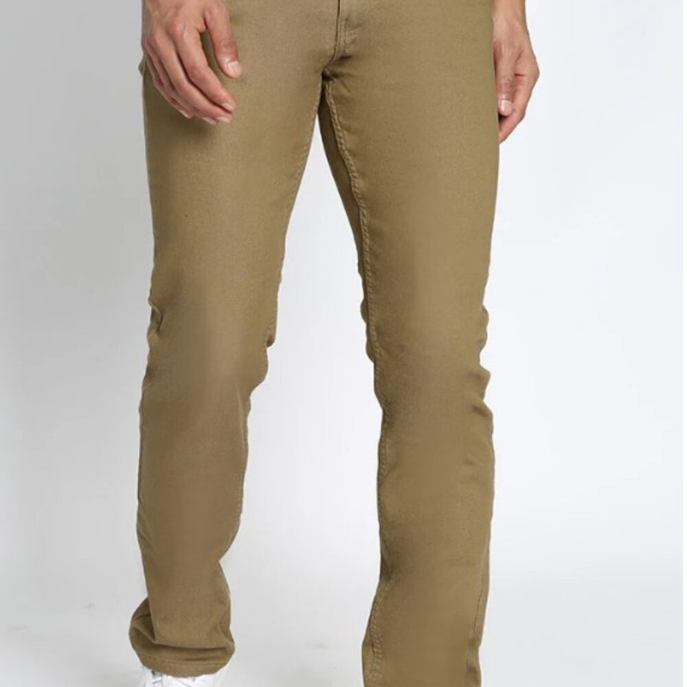 Jachs New York Khaki Straight Fit Sateen 5 Pocket Pant